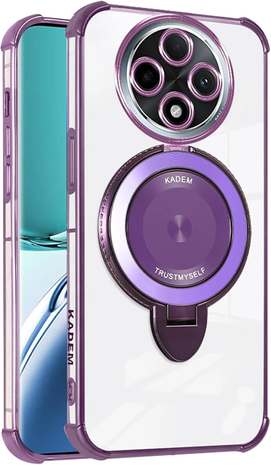 کاور شفاف برای گوشی شیائومی Redmi 14C 4G، محافظت نظامی، کاور باریک گوشی، مقاوم در برابر ضربه، TPU انعطاف پذیر، پوشش ضد خش برای شیائومی Redmi 14C 4G - بامپر بنفش