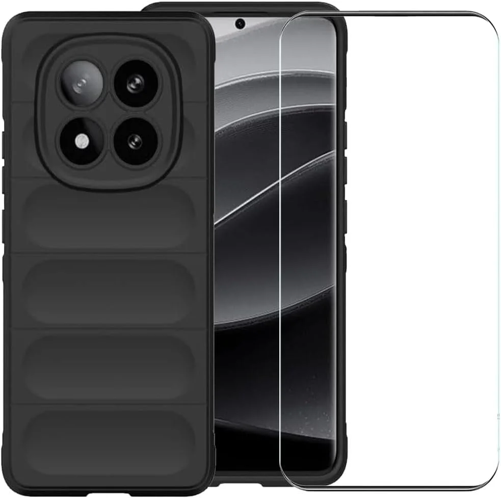 قاب محافظ گوشی شیائومی ردمی نوت 14 پرو پلاس، ضد خش و ضد ضربه، با لبه های نرم TPU و طراحی ضد لغزش، رنگ مشکی