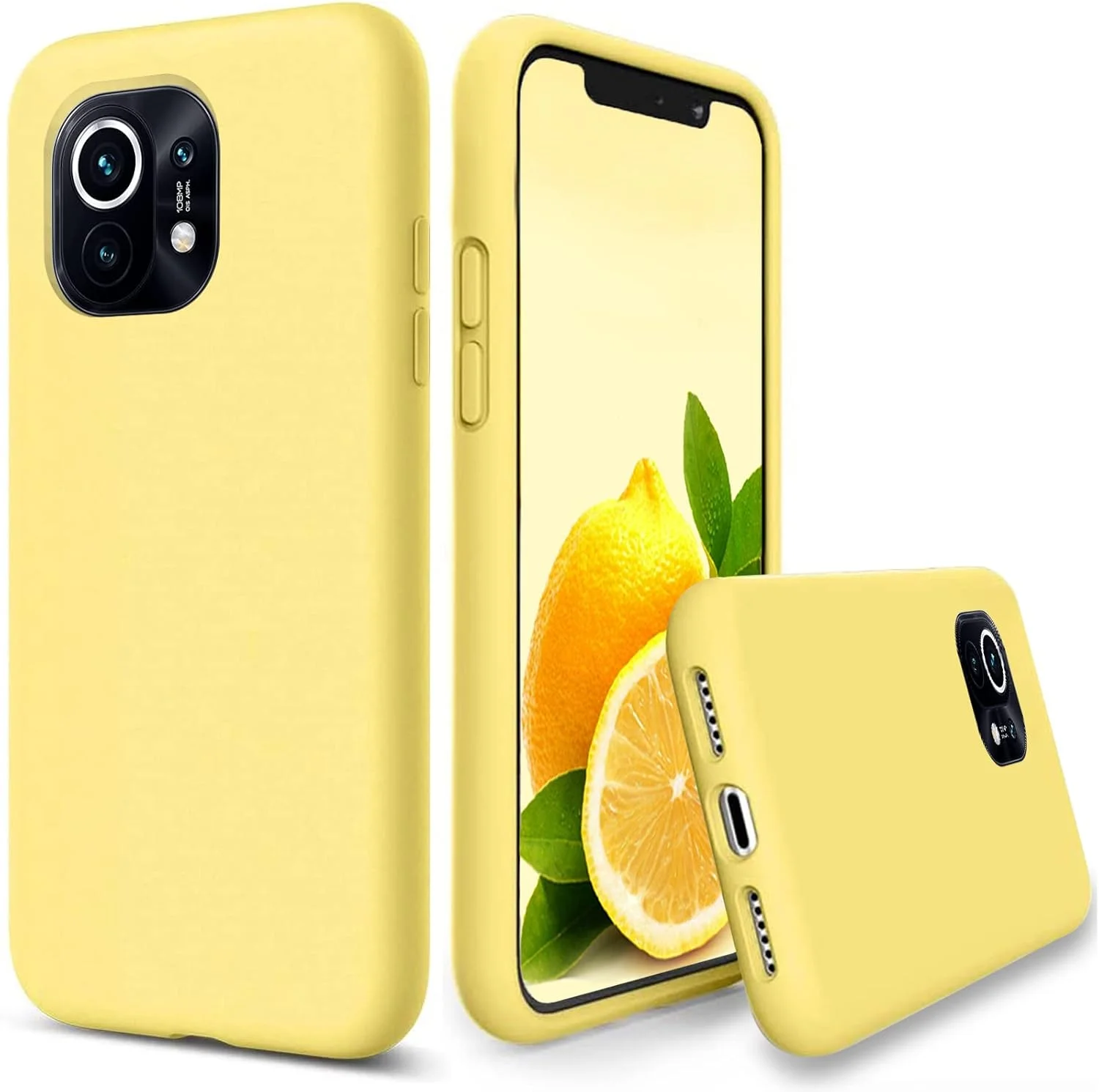 کاور سیلیکونی محافظ گوشی شیائومی Mi 11 Lite 5G NE/Mi 11 Lite 4G 5G، ضد ضربه با لایه داخلی میکروفایبر، رنگ زرد