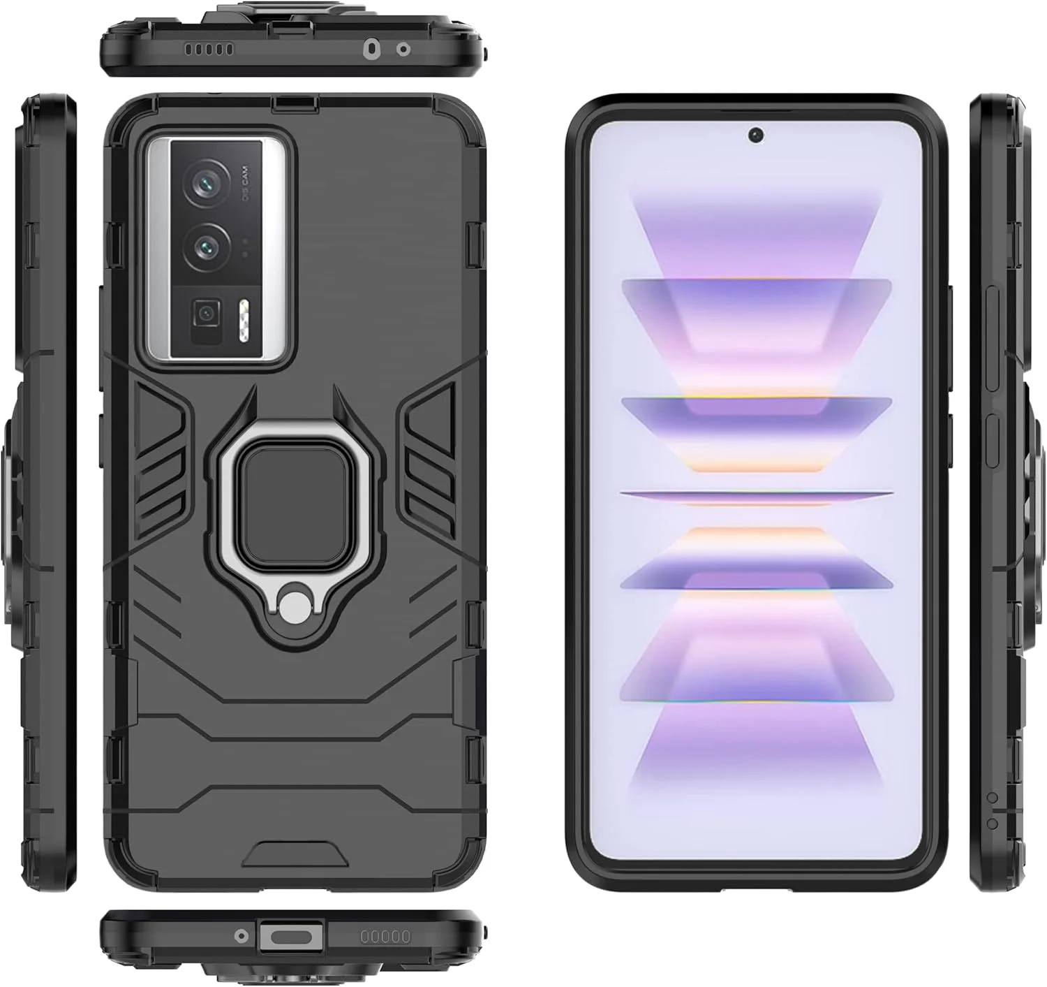 کاور محافظ گوشی شیائومی پوکو F5 پرو 5G، کاور محافظ با قابلیت نصب مگنتی روی هولدر ماشین، مناسب برای شیائومی پوکو F5 پرو 5G مدل 23013PC75G / ردمی K60 پرو 5G مدل 22127RK46C / ردمی K60 5G مدل 23013RK75C - رنگ مشکی