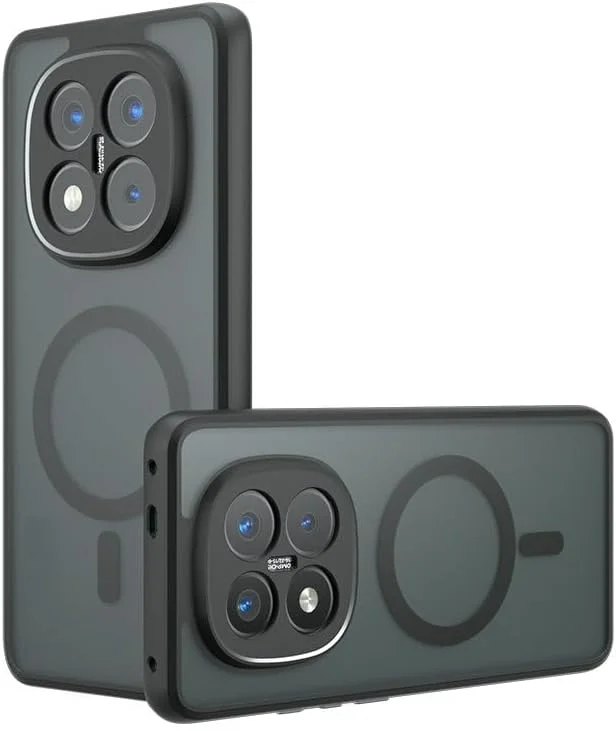 کاور محافظ گوشی شیائومی ردمی نوت ۱۴ پرو پلاس 5G، سازگار با MagSafe، دارای آهنربای داخلی و ضد ضربه - مشکی