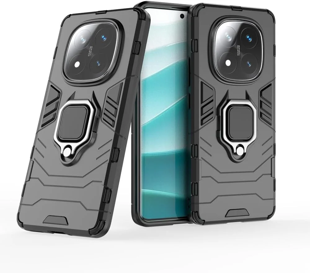 کاور محافظ سازگار با گوشی شیائومی ردمی نوت ۱۴ پرو پلاس 5G، قاب با پایه نگهدارنده مغناطیسی خودرو سازگار با گوشی شیائومی ردمی نوت ۱۴ پرو پلاس 5G - مشکی