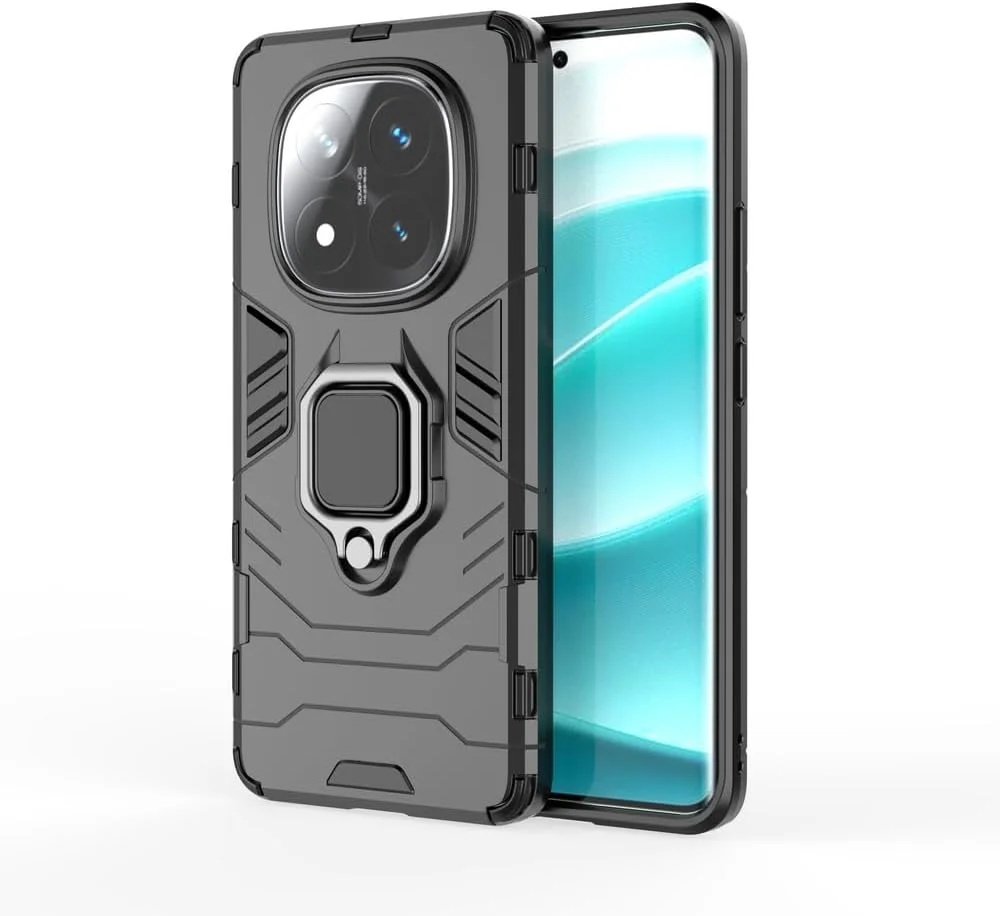 کاور محافظ سازگار با گوشی شیائومی ردمی نوت ۱۴ پرو پلاس 5G، قاب با پایه نگهدارنده مغناطیسی خودرو سازگار با گوشی شیائومی ردمی نوت ۱۴ پرو پلاس 5G - مشکی