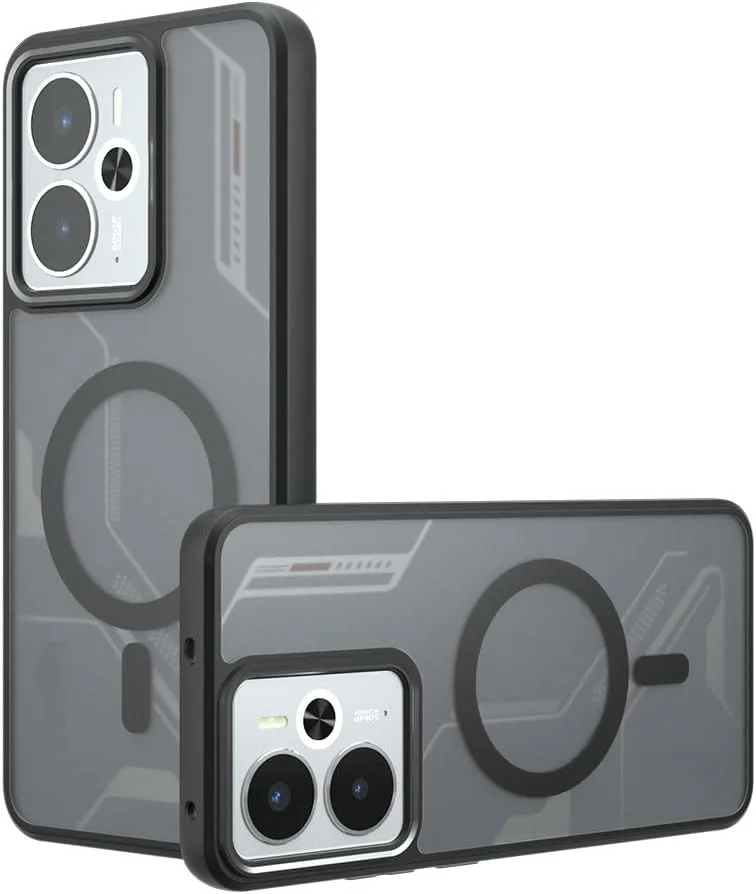 کاور محافظ گوشی ردمی نوت 14 4G (164mm)، سازگار با MagSafe، سازگار با شیائومی ردمی نوت 14 4G اروپایی (164mm)، کاور مشکی ضد ضربه با آهنربای داخلی