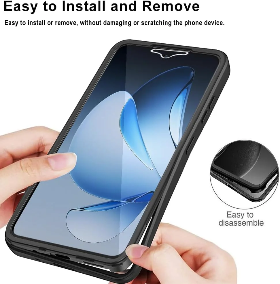 قاب محافظ صورتی سازگار با REDMI 15C 5G (173mm) به همراه محافظ صفحه نمایش داخلی، سازگار با قاب محافظ Xiaomi Redmi 15C 4G (نسخه اروپا)