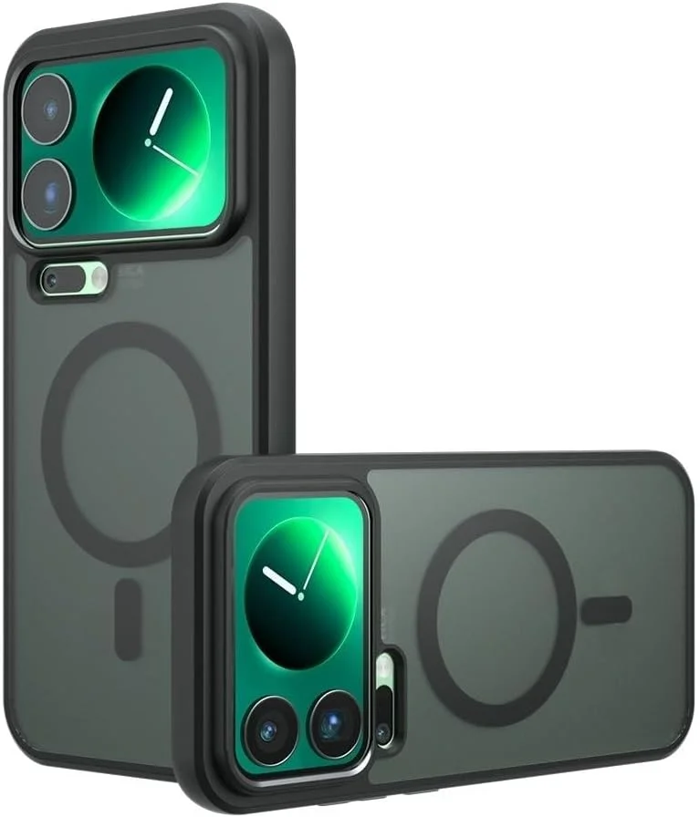 کاور محافظ سازگار با شیائومی 17 پرو، سازگار با MagSafe، سازگار با شیائومی 17 پرو 5G 25098PN5AC، کاور موبایل مشکی ضد ضربه با آهنربای داخلی