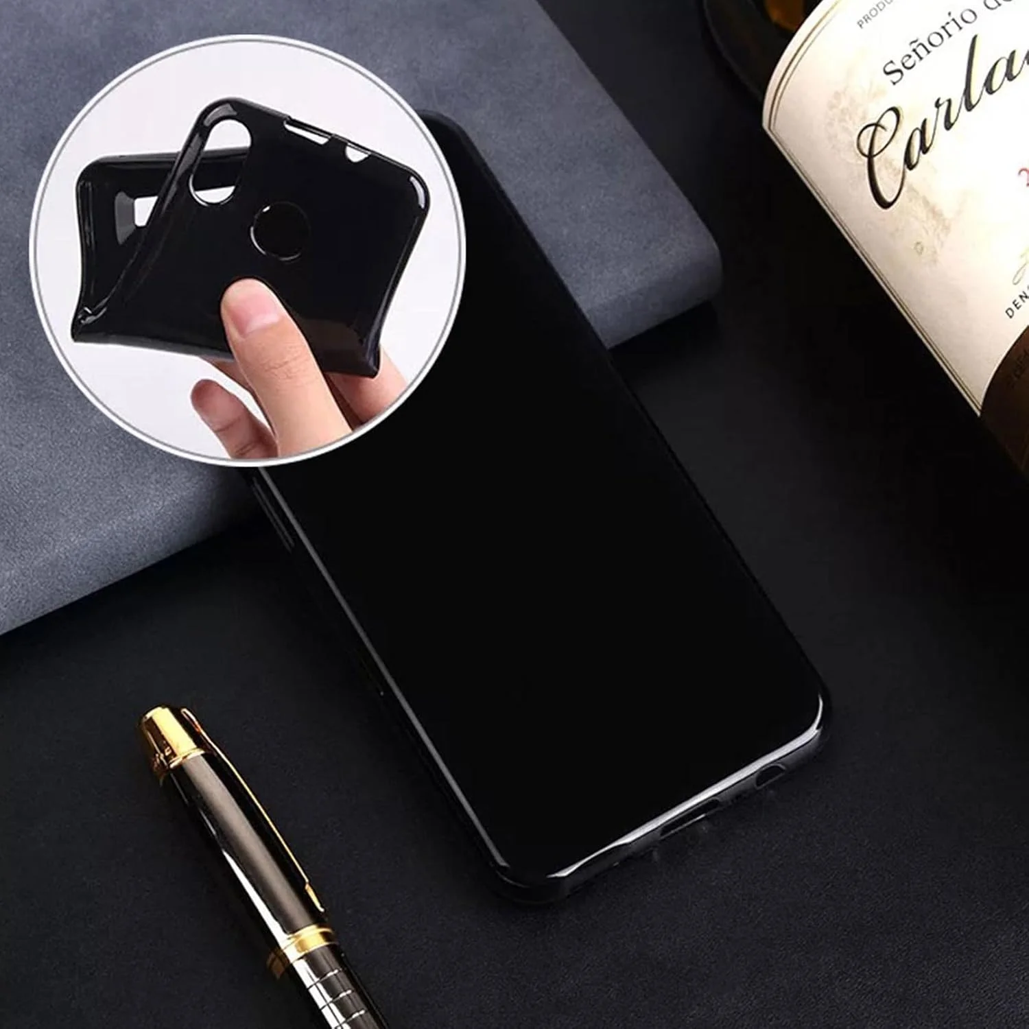 قاب محافظ گوشی شیائومی Qin F21 Pro/Plus، [همراه با 1 عدد محافظ صفحه نمایش شیشه ای تمپرد]، ضربه گیر TPU نرم، با [حلقه چرخان 360 درجه] مناسب برای شیائومی Qin F21 Pro (2.80 اینچ) - مشکی