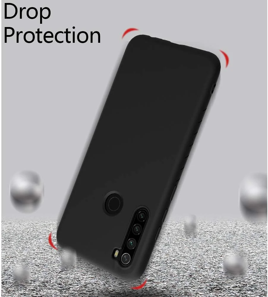 قاب گوشی شیائومی ردمی نوت 8، باریک و نازک، سیلیکونی نرم، ژله ای TPU انعطاف پذیر، سبک وزن، ضد خش، ضد ضربه، پوشش محافظ گوشی برای شیائومی ردمی نوت 8، مشکی مات