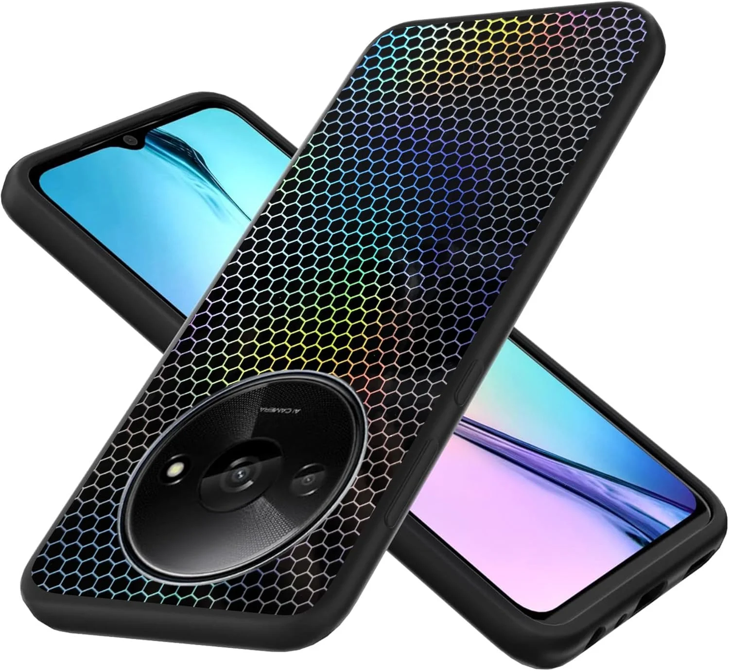 قاب محافظ گوشی شیائومی ردمی A3 / A3x، کاور نازک TPU سیلیکونی نرم، بازتاب سه بعدی پشتی، ضد اثر انگشت، مشکی