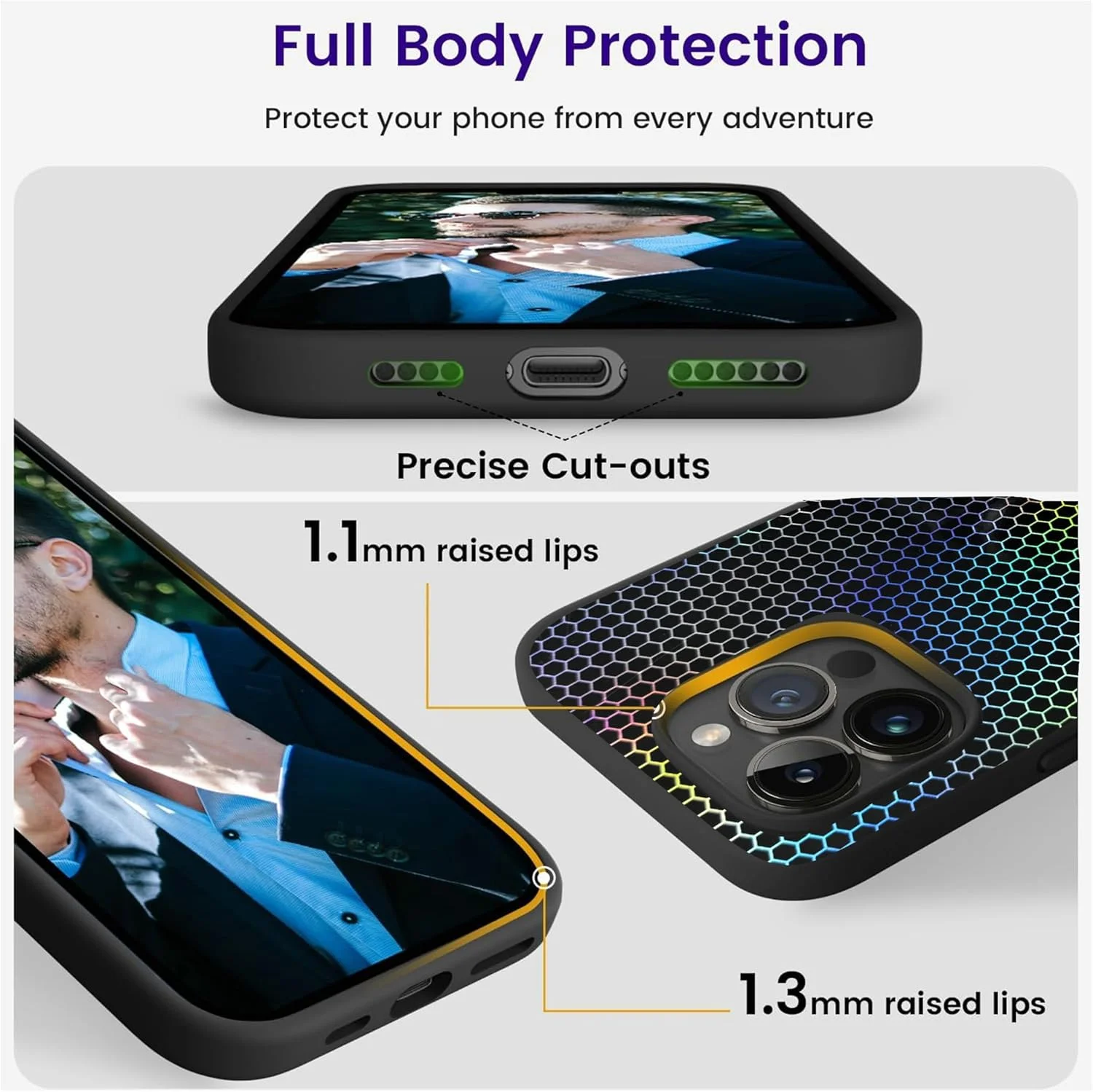 قاب محافظ گوشی شیائومی ردمی A3 / A3x، کاور نازک TPU سیلیکونی نرم، بازتاب سه بعدی پشتی، ضد اثر انگشت، مشکی