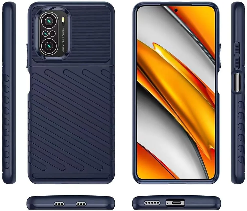 قاب گوشی برای ردمی K40، قاب ردمی K40 پرو/K40 پرو پلاس، قاب شیائومی 11X پرو/پوکو F3 5G، کاور ضد ضربه TPU محافظ ضد خش درجه نظامی برای شیائومی پوکو F3 5G آبی