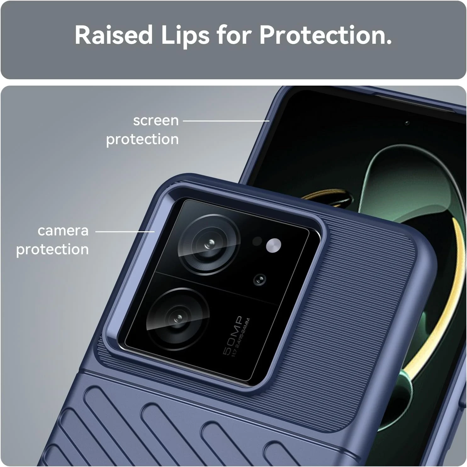 قاب گوشی برای شیائومی 13T پرو، قاب شیائومی 13T، قاب ردمی K60 Ultra، کاور ضد ضربه TPU، کاور محافظ ضد خش، کاور درجه نظامی برای شیائومی 13T شیائومی 13T پرو آبی