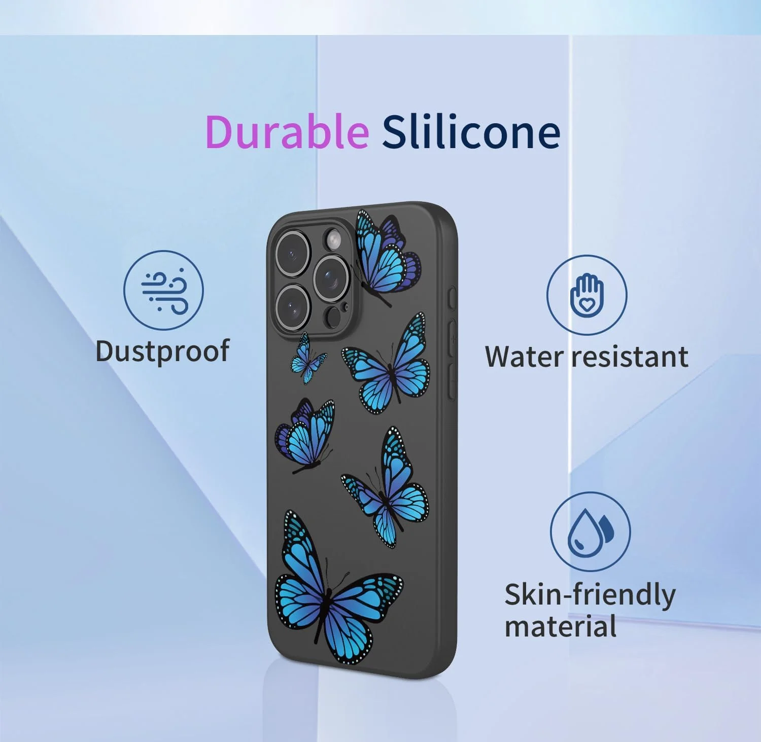 قاب محافظ گوشی شیائومی ردمی نوت 7، ردمی نوت 7 پرو، ردمی نوت 7 اس مدل M1901F7، ضد ضربه، بامپر انعطاف پذیر، جنس TPU نرم، طرح پروانه، کاور گوشی برای شیائومی ردمی نوت 7 - پروانه مشکی