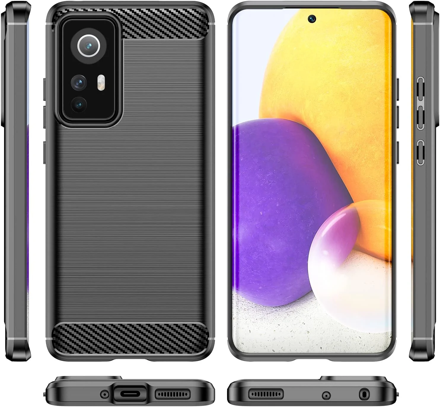 قاب محافظ باریک و نازک فیبر کربنی TPU ضد خش و ضد ضربه برای گوشی شیائومی 12