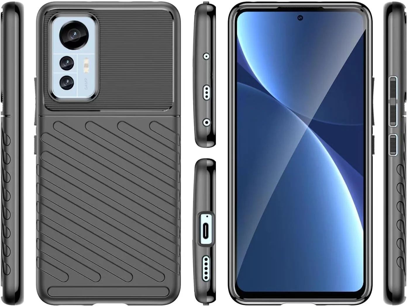 قاب گوشی برای شیائومی 12 لایت، کاور ضد ضربه TPU محافظ ضد خش، کاور درجه نظامی برای شیائومی 12 لایت مشکی