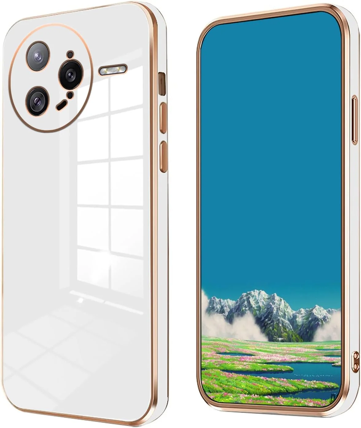 قاب محافظ گوشی شیائومی پوکو F7 Ultra، طراحی زیبا برای خانم ها، آقایان و دختران، روکش لوکس، باریک، مقاوم در برابر ضربه، بامپر سیلیکونی (سفید)