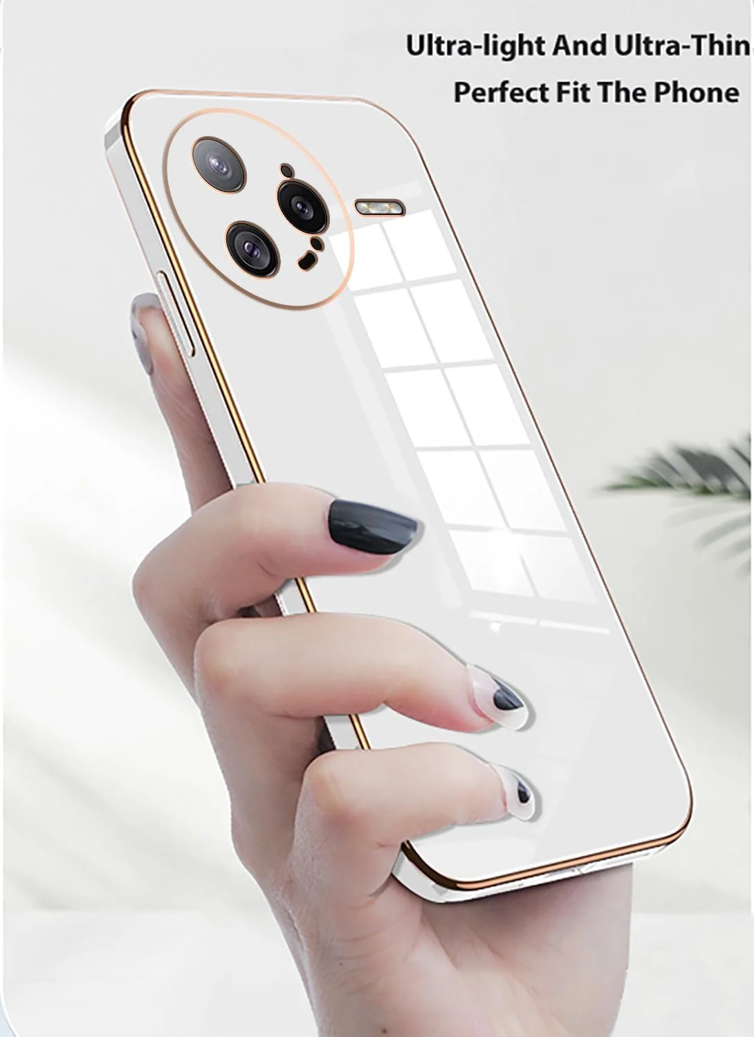 قاب محافظ گوشی شیائومی پوکو F7 Ultra، طراحی زیبا برای خانم ها، آقایان و دختران، روکش لوکس، باریک، مقاوم در برابر ضربه، بامپر سیلیکونی (سفید)