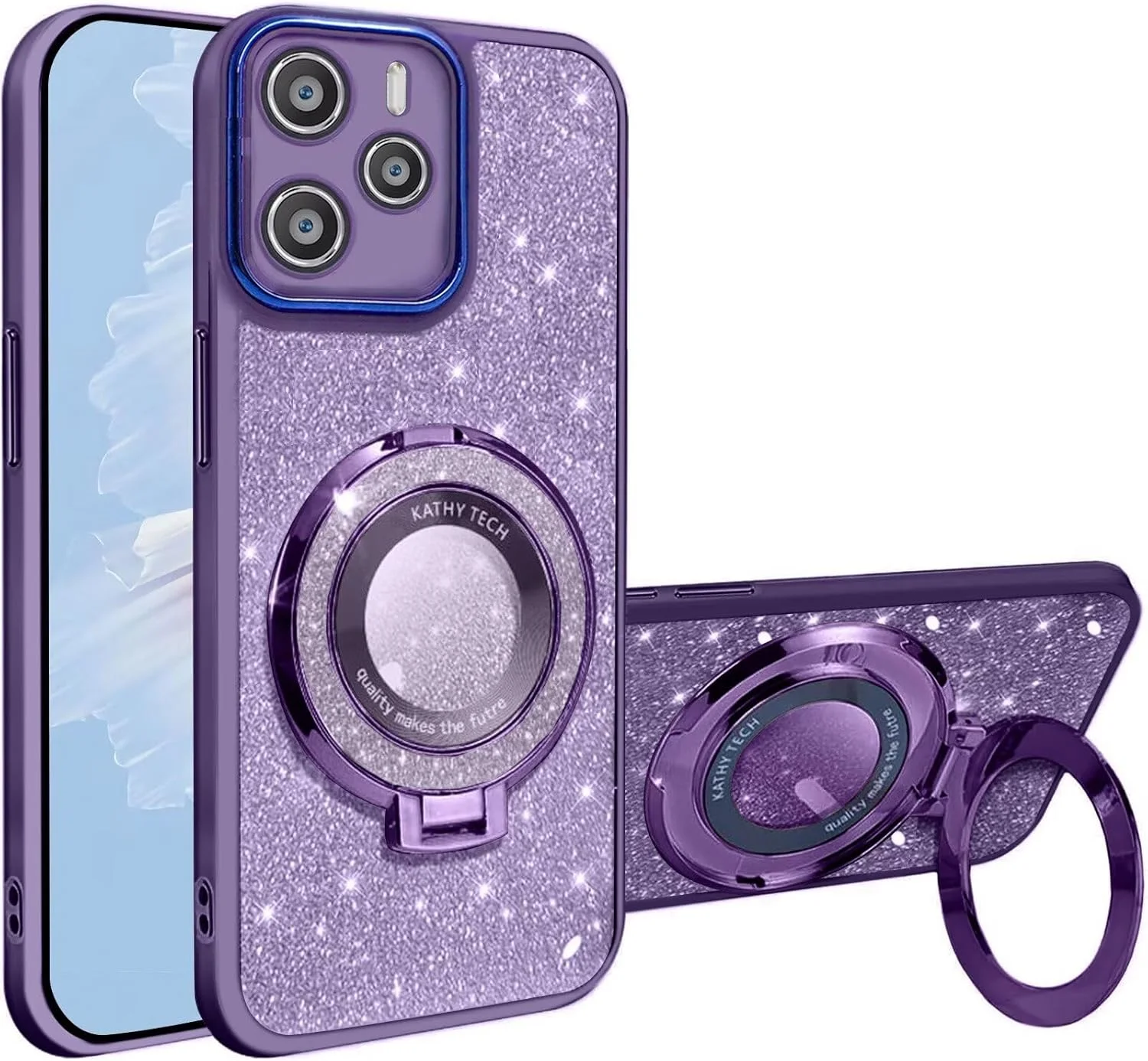 کاور اکلیلی مغناطیسی برای شیائومی ردمی نوت 14 5G، روکش لوکس براق و درخشان، کاور شفاف گوشی با استند برای بانوان و دختران، محافظ لنز دوربین، رنگ بنفش کاور اکلیلی مغناطیسی برای شیائومی ردمی نوت 14 5G، روکش لوکس براق و درخشان، کاور شفاف گوشی با استند برای بانوان و دختران، محافظ لنز دوربین، رنگ بنفش