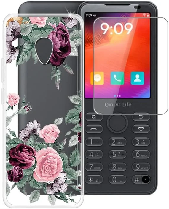 قاب گوشی برای شیائومی Qin F21 Pro Plus (2.8 اینچ) به همراه محافظ صفحه نمایش شیشه ای حرارت دیده، فوق العاده نازک، شفاف، ضد ضربه و ضد خش، پوشش سیلیکونی نرم برای شیائومی Qin F21 Pro Plus - گل رز قرمز قاب گوشی برای شیائومی Qin F21 Pro Plus (2.8 اینچ) به همراه محافظ صفحه نمایش شیشه ای حرارت دیده، فوق العاده نازک، شفاف، ضد ضربه و ضد خش، پوشش سیلیکونی نرم برای شیائومی Qin F21 Pro Plus - گل رز قرمز