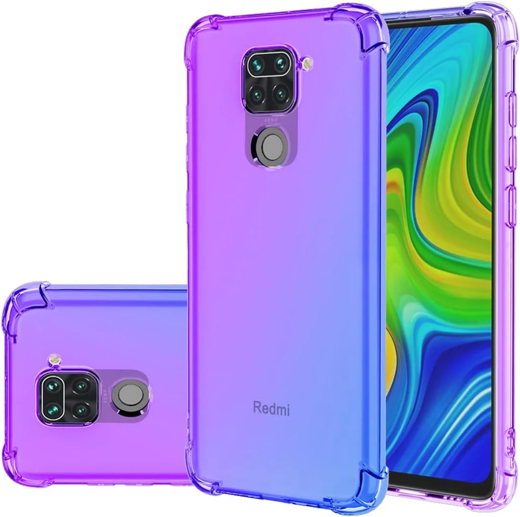 قاب محافظ گوشی شیائومی ردمی نوت 9 / ردمی 10X 4G مدل M2003J15SC، دخترانه، طرح گرادیانی باریک، ضد خش، جنس TPU نرم، ضد ضربه، محافظ