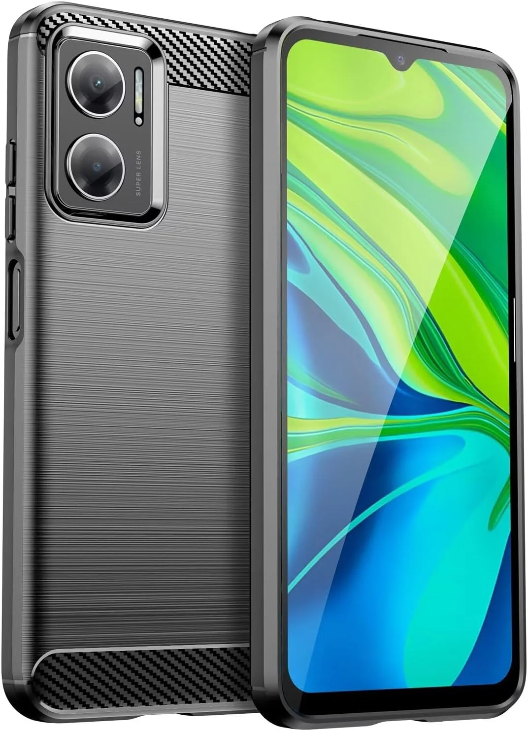 کاور محافظ گوشی شیائومی ردمی 10 5G، ردمی نوت 11E 5G/ ردمی 10 پرایم پلاس 5G/ ردمی 11 پرایم 5G، کاور باریک فیبر کربنی TPU ضد ضربه - مشکی