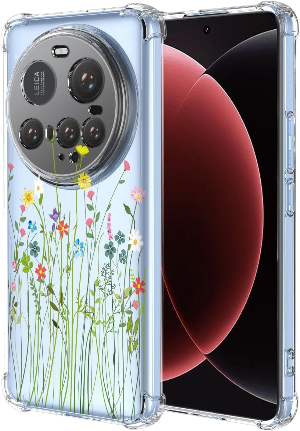 قاب محافظ گوشی شیائومی 15 اولترا با طرح گل باغ شفاف مدل 25010PN30G، محافظ تلفن همراه شیائومی 15 اولترا با طرح دسته گل