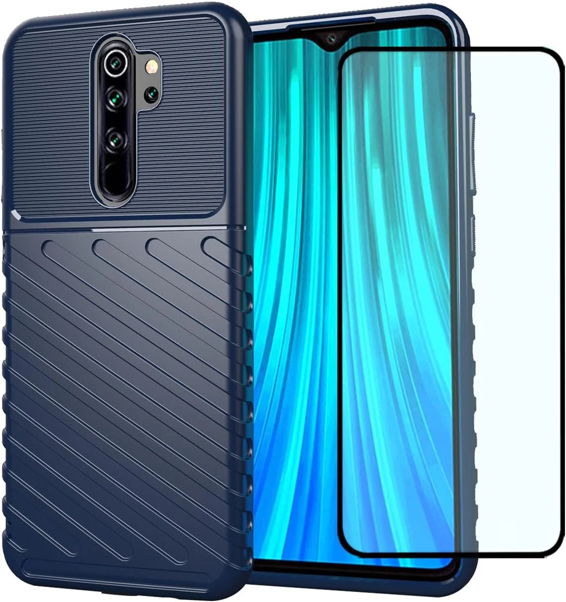 قاب گوشی برای ردمی نوت 8 پرو، قاب M1906G7I به همراه محافظ صفحه نمایش، فیبر کربنی ضد خش، ضد ضربه، سیلیکونی لاستیکی انعطاف پذیر، قاب پشتی TPU برای شیائومی ردمی نوت 8 پرو آبی قاب گوشی برای ردمی نوت 8 پرو، قاب M1906G7I به همراه محافظ صفحه نمایش، فیبر کربنی ضد خش، ضد ضربه، سیلیکونی لاستیکی انعطاف پذیر، قاب پشتی TPU برای شیائومی ردمی نوت 8 پرو آبی