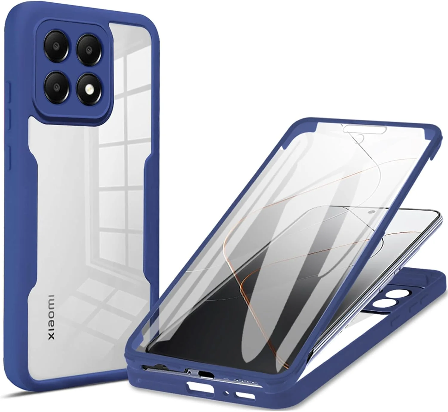 قاب محافظ شفاف دو لایه 360 درجه ضد ضربه به همراه محافظ صفحه نمایش برای گوشی شیائومی پوکو X6 Pro 5G / ردمی K70E 5G - آبی QB قاب محافظ شفاف دو لایه 360 درجه ضد ضربه به همراه محافظ صفحه نمایش برای گوشی شیائومی پوکو X6 Pro 5G / ردمی K70E 5G - آبی QB