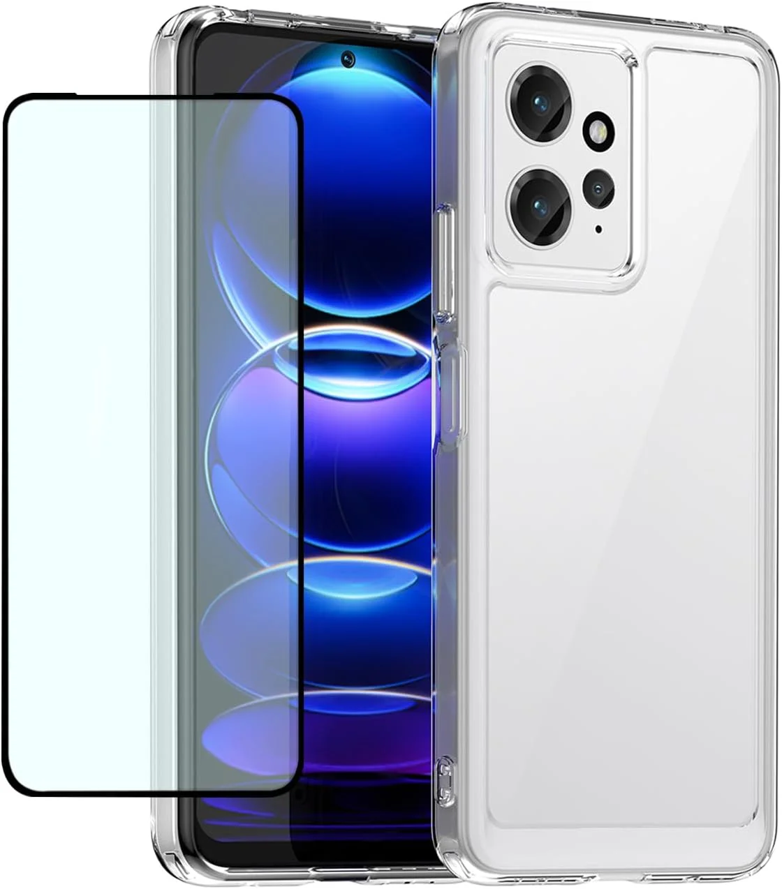 کاور شفاف برای گوشی ردمی نوت 12 4G مدل 23021RAAEG به همراه محافظ صفحه نمایش، ضد خش، ضد ضربه، ساخته شده از PC سخت شفاف و بامپر TPU محافظ برای گوشی شیائومی ردمی نوت 12 4G کاور شفاف برای گوشی ردمی نوت 12 4G مدل 23021RAAEG به همراه محافظ صفحه نمایش، ضد خش، ضد ضربه، ساخته شده از PC سخت شفاف و بامپر TPU محافظ برای گوشی شیائومی ردمی نوت 12 4G