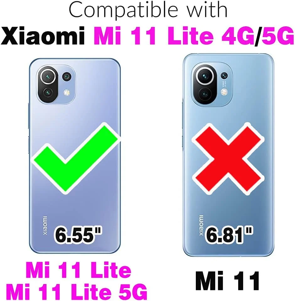 کیف پول چرمی سازگار با گوشی شیائومی Mi 11 Lite 4G/5G، دارای بند مچی، جای کارت، پایه استند، لوازم جانبی موبایل، کیف تاشو، مناسب برای Mi11Lite Mi11 11Lite G5، رنگ طلایی رز، زنانه و مردانه