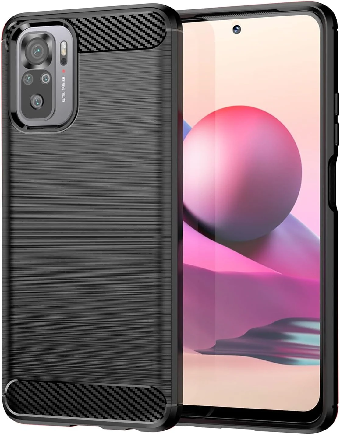 قاب محافظ گوشی شیائومی ردمی نوت 10 پرو و نوت 10 پرو مکس، فیبر کربنی مات، جنس TPU نرم، ضد لغزش، بادوام، سبک وزن، مشکی