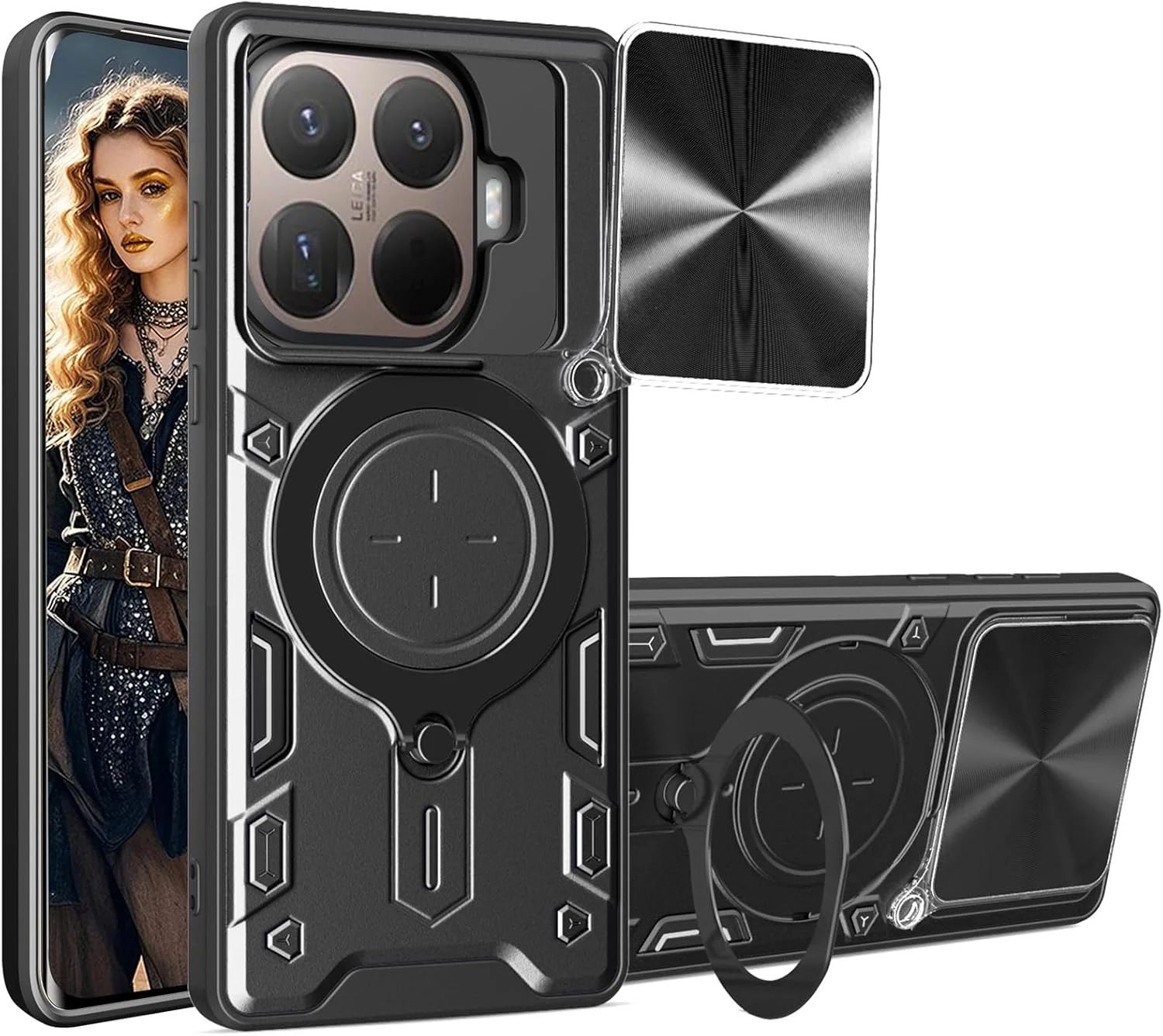 قاب محافظ گوشی شیائومی 15T Pro با حلقه مغناطیسی، پوشش مقاوم در برابر ضربه و لغزش لنز دوربین مدل JS-مشکی قاب محافظ گوشی شیائومی 15T Pro با حلقه مغناطیسی، پوشش مقاوم در برابر ضربه و لغزش لنز دوربین مدل JS-مشکی