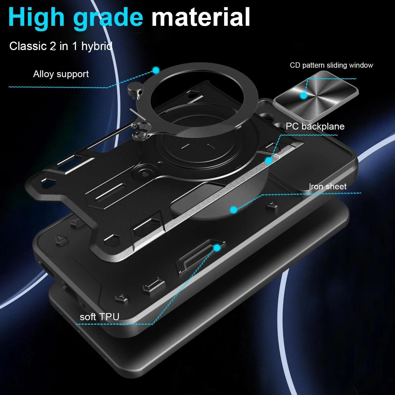 کاور محافظ سازگار با گوشی شیائومی پوکو X7 پرو 5G، دارای پوشش کشویی لنز دوربین، سازگار با گوشی شیائومی ردمی توربو 4 5G - مشکی کاور محافظ سازگار با گوشی شیائومی پوکو X7 پرو 5G، دارای پوشش کشویی لنز دوربین، سازگار با گوشی شیائومی ردمی توربو 4 5G - مشکی