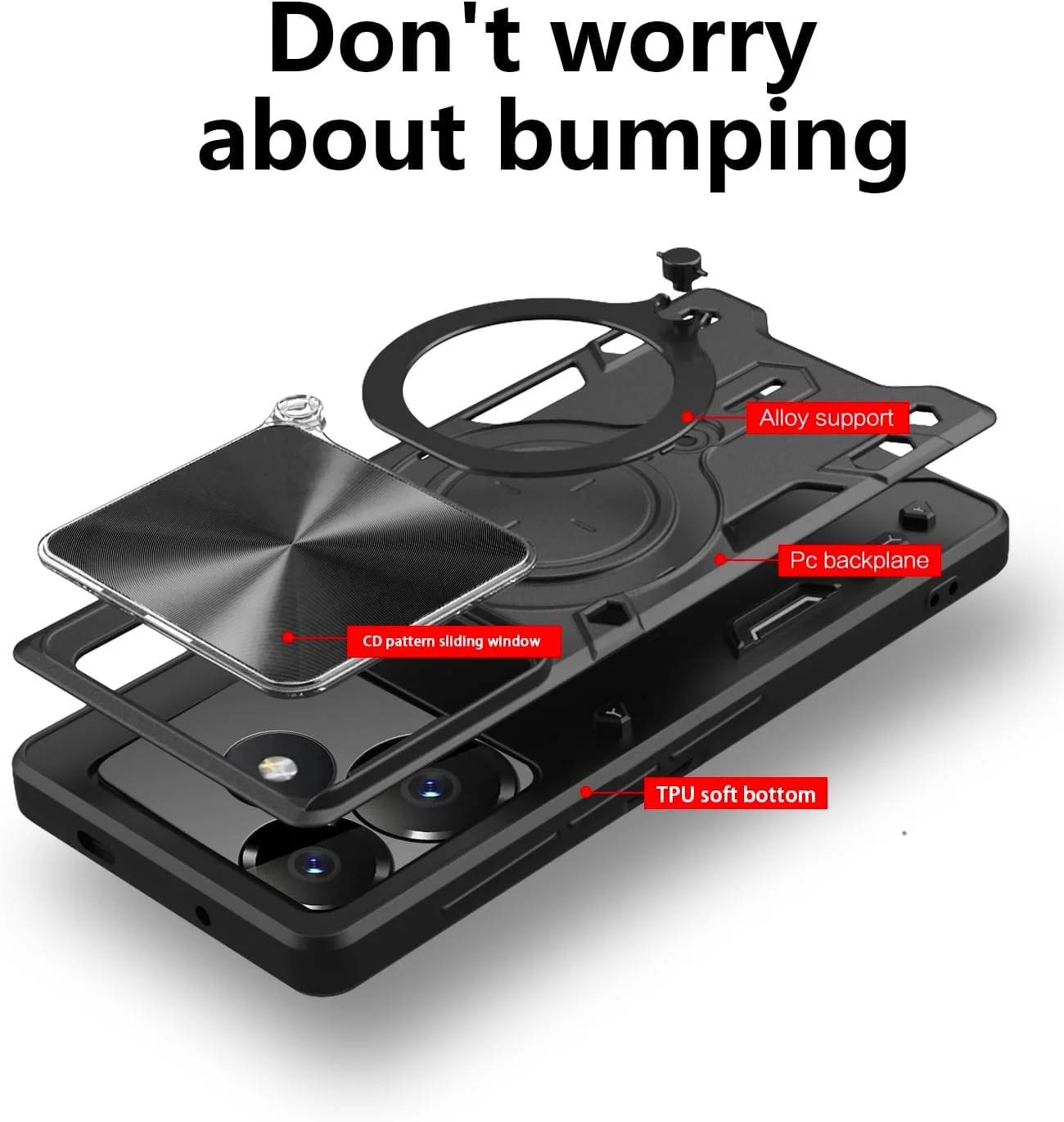 قاب محافظ بنفش سازگار با گوشی شیائومی پوکو F6 5G، دارای پوشش کشویی لنز دوربین، سازگار با گوشی شیائومی ردمی توربو 3 5G مدل 24069RA21C 24069PC21G