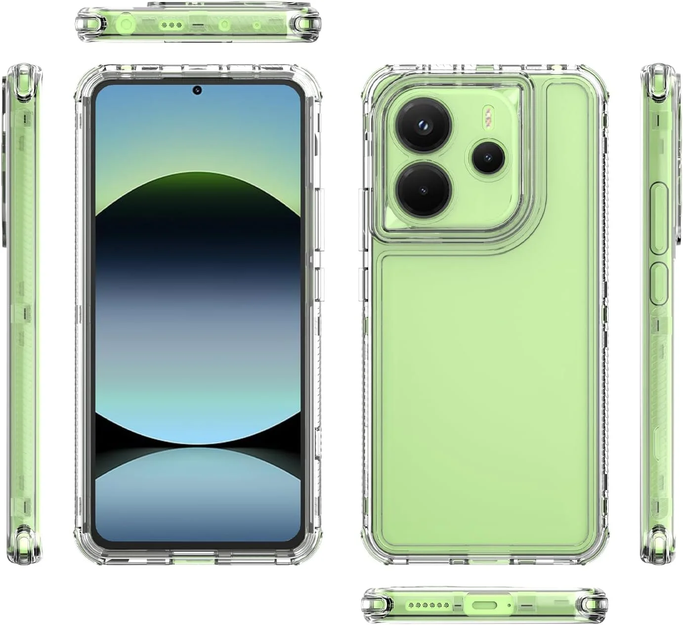 کاور محافظ ضد ضربه و ضد افتادن 3 در 1 سازگار با گوشی شیائومی ردمی نوت 14 4G (163mm) - کاور شفاف کاور محافظ ضد ضربه و ضد افتادن 3 در 1 سازگار با گوشی شیائومی ردمی نوت 14 4G (163mm) - کاور شفاف