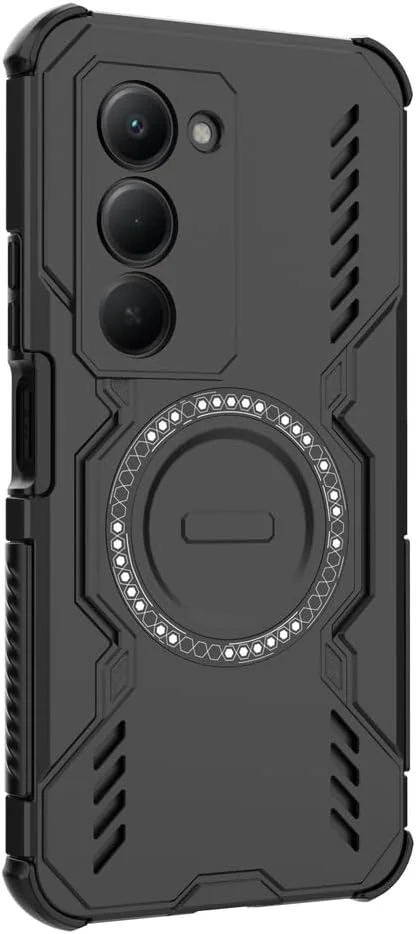 کاور محافظ گوشی سازگار با REDMI 15 4G (169.5mm)، سازگار با MagSafe، سازگار با Xiaomi Redmi 15 5G (169.5mm)، خنک کننده و ضد ضربه - مشکی