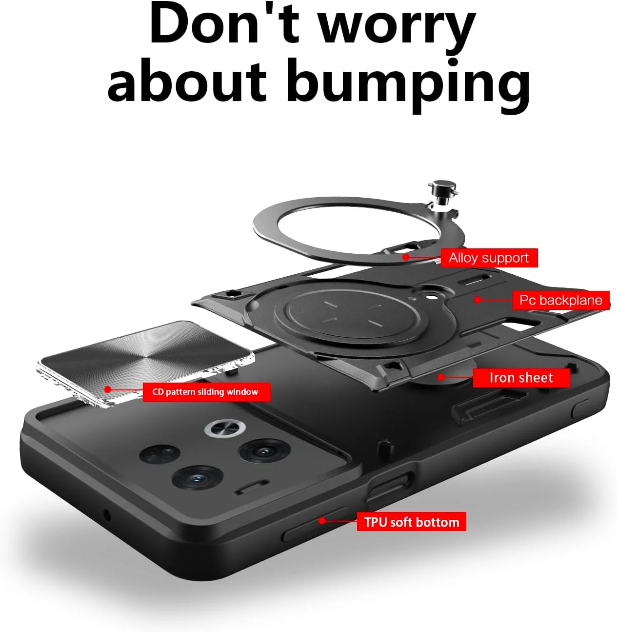 کاور محافظ سازگار با گوشی شیائومی پوکو X6 پرو 5G، دارای پوشش کشویی لنز دوربین، سازگار با شیائومی ردمی K70E 5G مدل 2311DRK48C / پوکو X6 پرو 5G مدل 2311DRK48G 2311DRK48I، رنگ مشکی