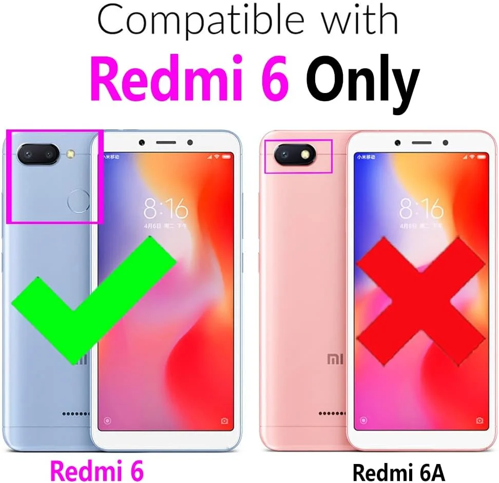 قاب محافظ الاستورلی سازگار با گوشی های شیائومی ردمی 6/6A، مقاوم، باریک و سبک، لوازم جانبی موبایل، ضد لغزش، ساخته شده از TPU، محافظت کامل از بدنه، پوشش سیلیکونی نرم، مناسب برای ردمی 6 و ردمی 6A، مشکی