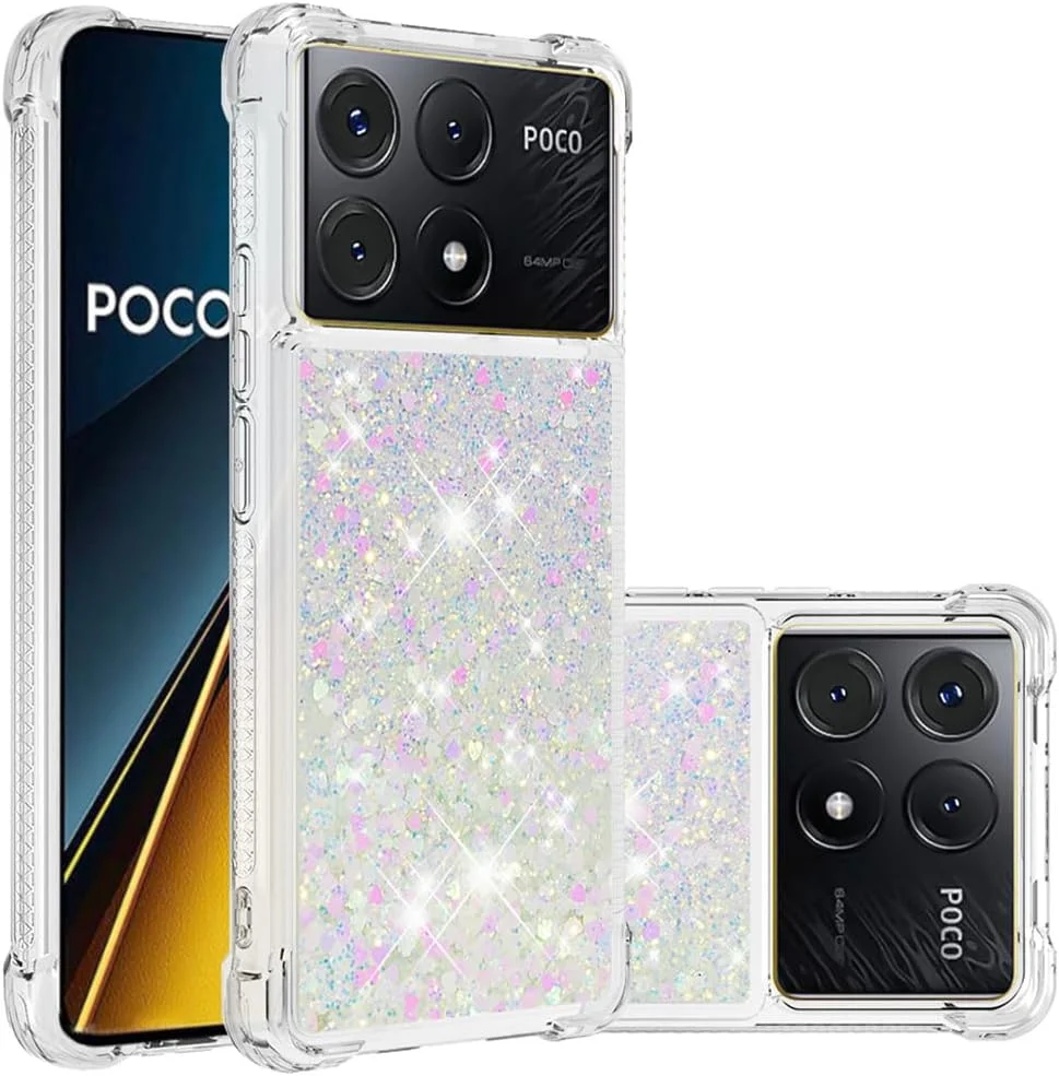 کاور محافظ باریک و شیک برای گوشی شیائومی پوکو X6 پرو و ردمی K70E، کاور سیلیکونی براق با شن روان مایع برای دختران، محافظ دوربین برای شیائومی پوکو X6 پرو/K70E، رنگارنگ YBWT کاور محافظ باریک و شیک برای گوشی شیائومی پوکو X6 پرو و ردمی K70E، کاور سیلیکونی براق با شن روان مایع برای دختران، محافظ دوربین برای شیائومی پوکو X6 پرو/K70E، رنگارنگ YBWT
