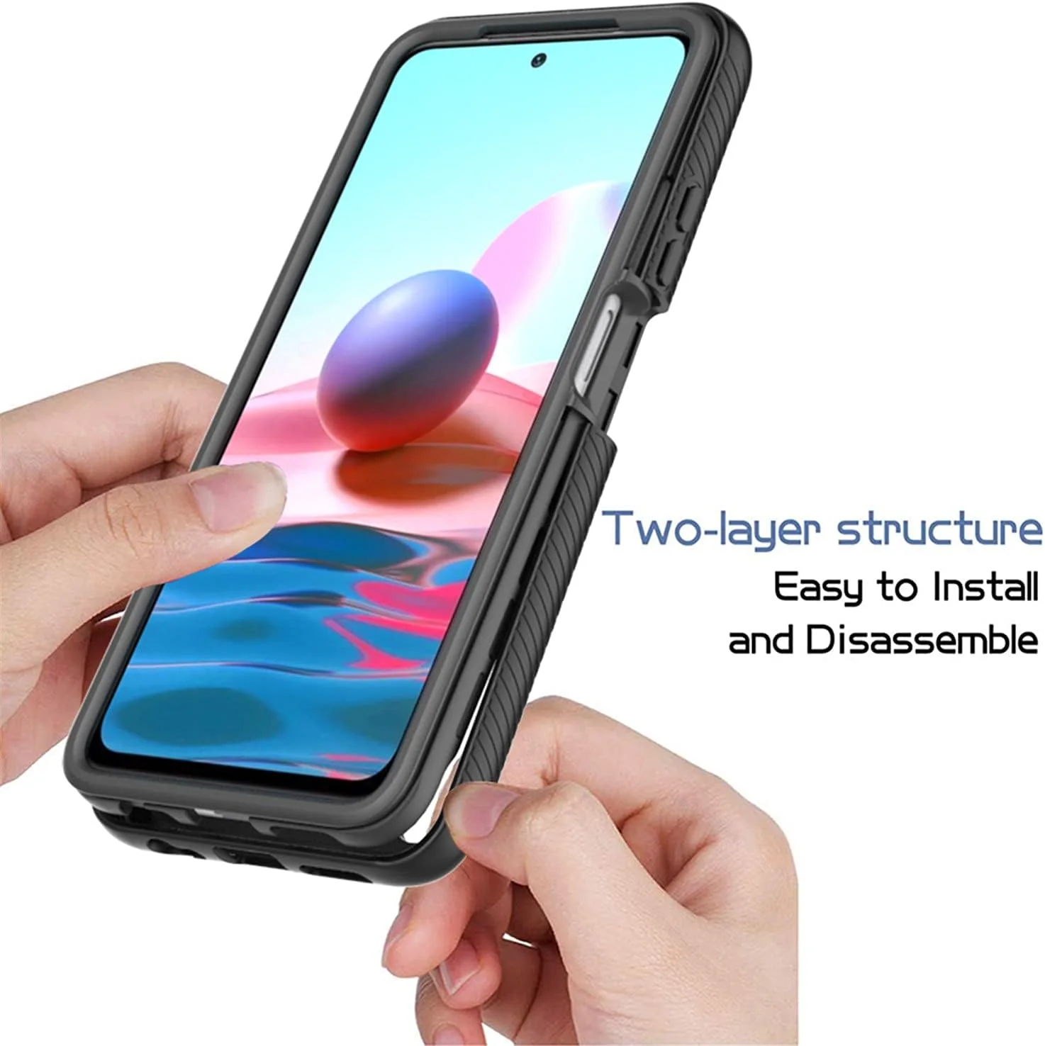 قاب محافظ گوشی شیائومی ردمی نوت 10/نوت 10S، محافظت کامل، مناسب دختران و بانوان، قاب سخت و شفاف سازگار با شیائومی ردمی نوت 10 - بنفش