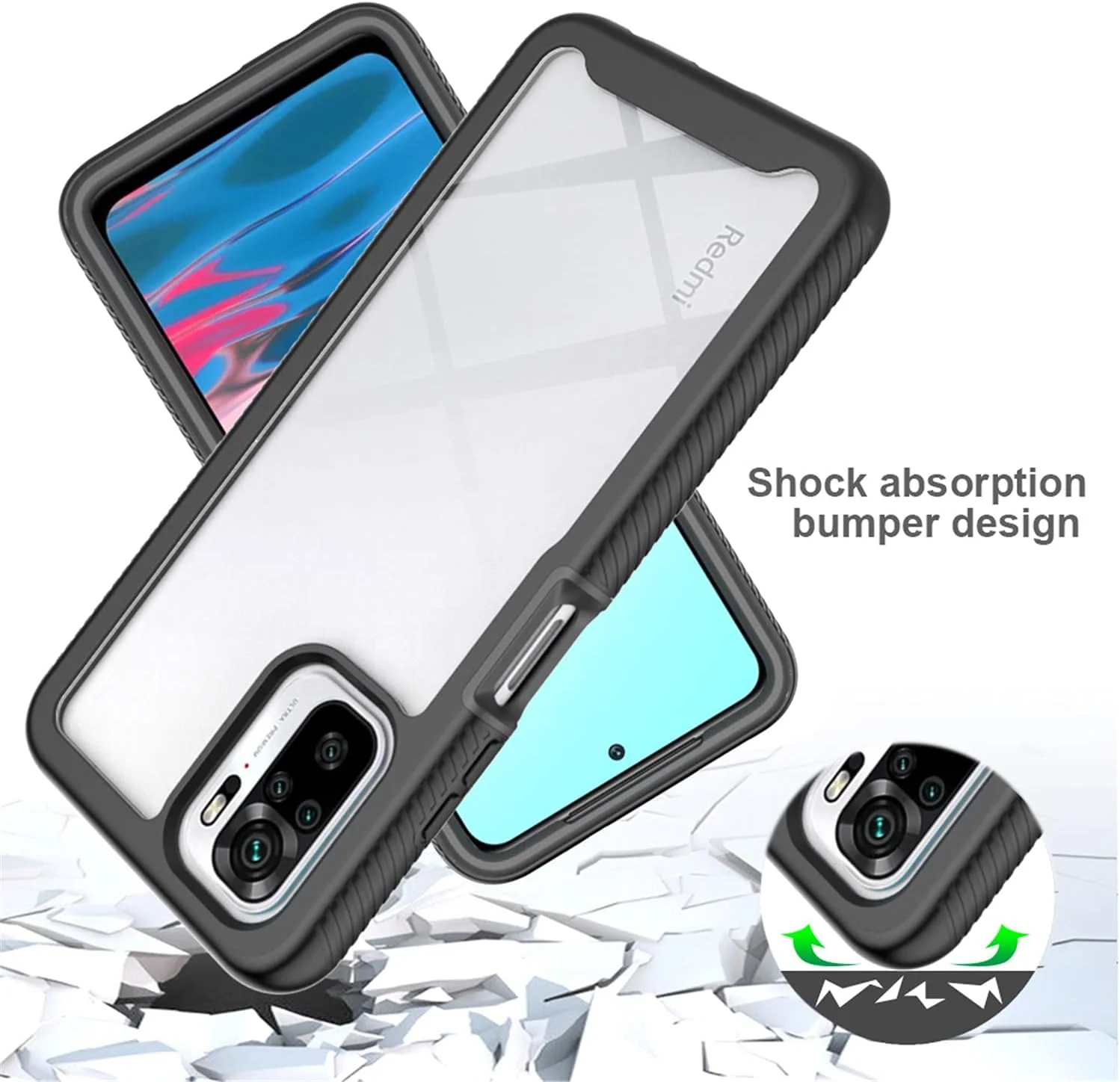 قاب محافظ گوشی شیائومی ردمی نوت 10/نوت 10S، محافظت کامل، مناسب دختران و بانوان، قاب سخت و شفاف سازگار با شیائومی ردمی نوت 10 - بنفش