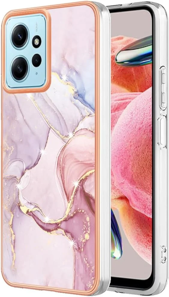 قاب محافظ باریک برای شیائومی ردمی نوت 12 4G، TPU نرم با طرح مرمر IMD، محافظت بیشتر از دوربین و صفحه نمایش، قاب فانتزی دخترانه و زنانه برای ردمی نوت 12 4G، رزگلد YBBK قاب محافظ باریک برای شیائومی ردمی نوت 12 4G، TPU نرم با طرح مرمر IMD، محافظت بیشتر از دوربین و صفحه نمایش، قاب فانتزی دخترانه و زنانه برای ردمی نوت 12 4G، رزگلد YBBK