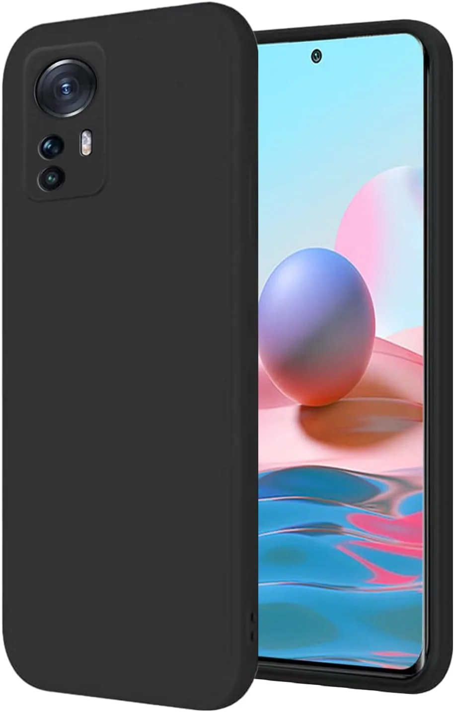 قاب گوشی شیائومی 12، با پوشش نرم و لطیف بنفش، قاب محافظ زیبا، سیلیکونی، باریک، ضد اثر انگشت، ضد ضربه، طرح زیبا (مشکی)