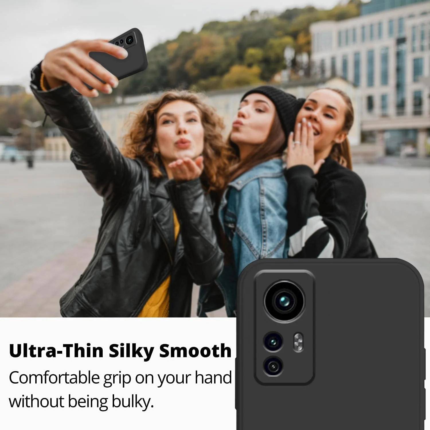 کاور سیلیکونی سازگار با گوشی شیائومی 12 پرو، سبز تیره مایع، لمس نرم و لطیف، کاور نازک ضد ضربه (مشکی)