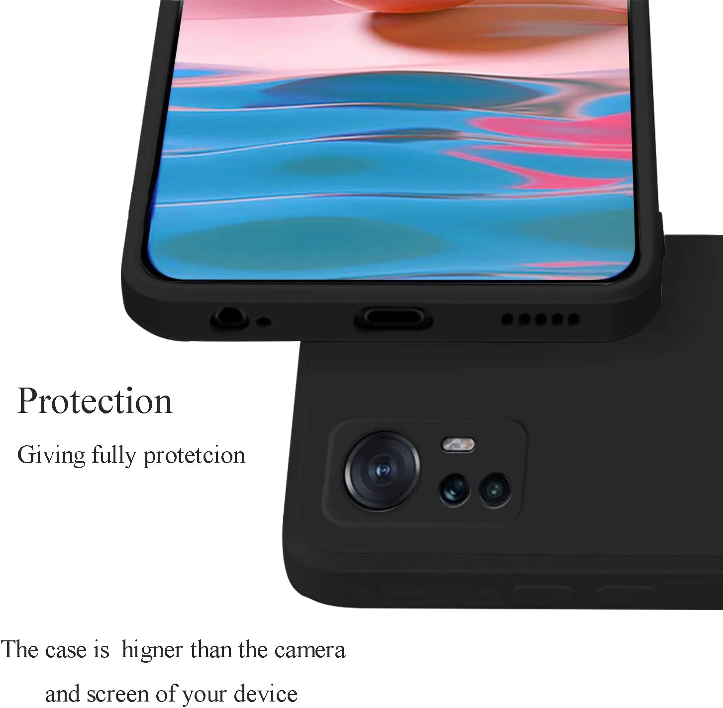 قاب گوشی شیائومی 12، با پوشش نرم و لطیف بنفش، قاب محافظ زیبا، سیلیکونی، باریک، ضد اثر انگشت، ضد ضربه، طرح زیبا (مشکی)