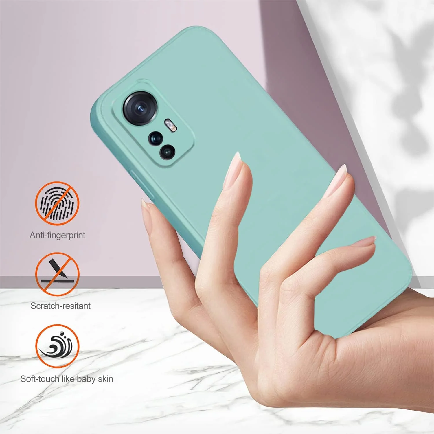 قاب گوشی برای شیائومی 12T Pro/12T، لمس ابریشمی نرم و زیبا، قاب سیلیکونی ضد ضربه، باریک، ضد اثر انگشت، طرح بامزه (آبی روشن)