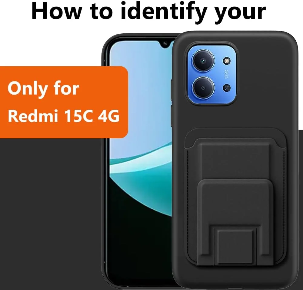 کاور محافظ گوشی شیائومی ردمی 15C 4G، چند منظوره با قابلیت تاشو مغناطیسی، جای کارت، استند و ضد ضربه - مشکی