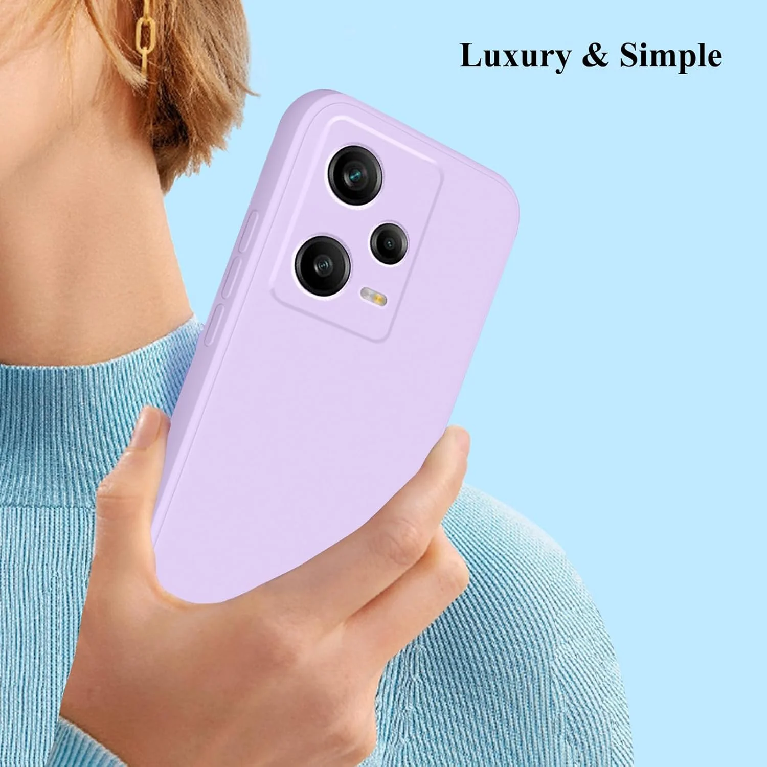 قاب گوشی برای شیائومی ردمی نوت 12 پرو 5G، لمس نرم و ابریشمی زیبا برای قاب شیائومی ردمی نوت 12 پرو، سیلیکونی ضد ضربه، باریک، بنفش، ضد اثر انگشت، طرح زیبا (بنفش)