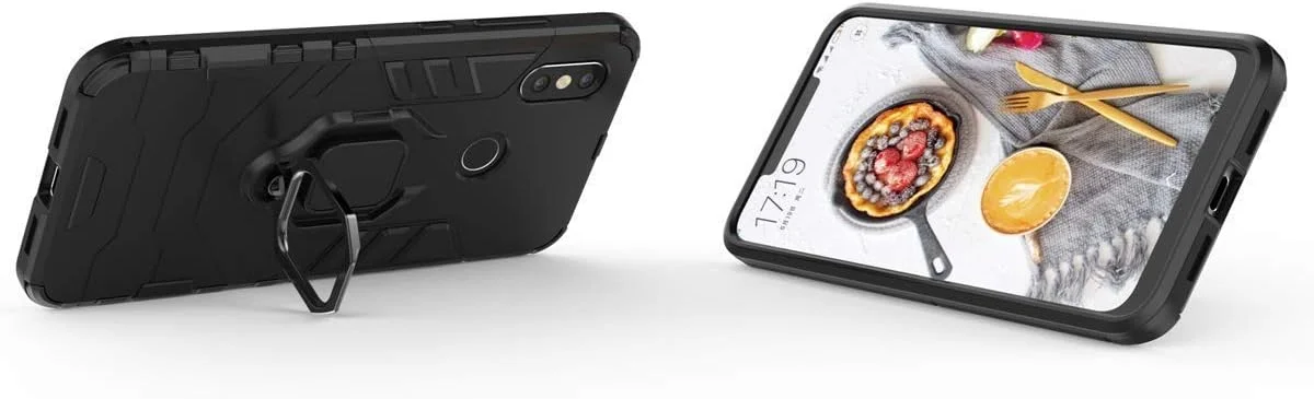 قاب محافظ سازگار با گوشی شیائومی می 8، دارای حلقه فلزی و پایه استند، ضد ضربه، بامپر سخت (سازگار با هولدر مغناطیسی خودرو)، دو لایه، پوشش مقاوم برای شیائومی می 8 (مشکی) قاب محافظ سازگار با گوشی شیائومی می 8، دارای حلقه فلزی و پایه استند، ضد ضربه، بامپر سخت (سازگار با هولدر مغناطیسی خودرو)، دو لایه، پوشش مقاوم برای شیائومی می 8 (مشکی)