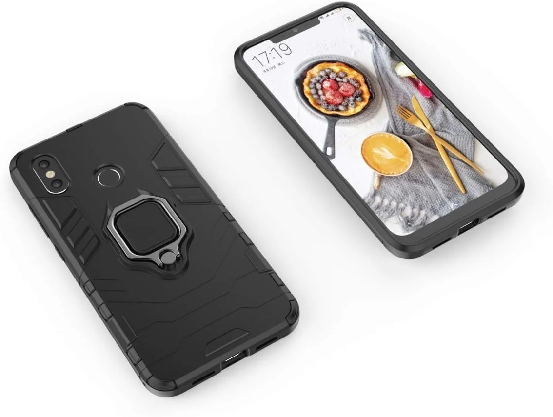 قاب محافظ سازگار با گوشی شیائومی می 8، دارای حلقه فلزی و پایه استند، ضد ضربه، بامپر سخت (سازگار با هولدر مغناطیسی خودرو)، دو لایه، پوشش مقاوم برای شیائومی می 8 (مشکی) قاب محافظ سازگار با گوشی شیائومی می 8، دارای حلقه فلزی و پایه استند، ضد ضربه، بامپر سخت (سازگار با هولدر مغناطیسی خودرو)، دو لایه، پوشش مقاوم برای شیائومی می 8 (مشکی)